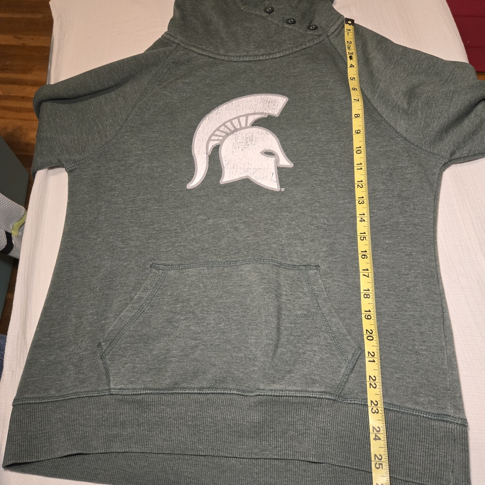 Michigan State Women’s Heathered Green‎ Hoodie Spartans Sweatshirt M EUC - Picture 6 of 6